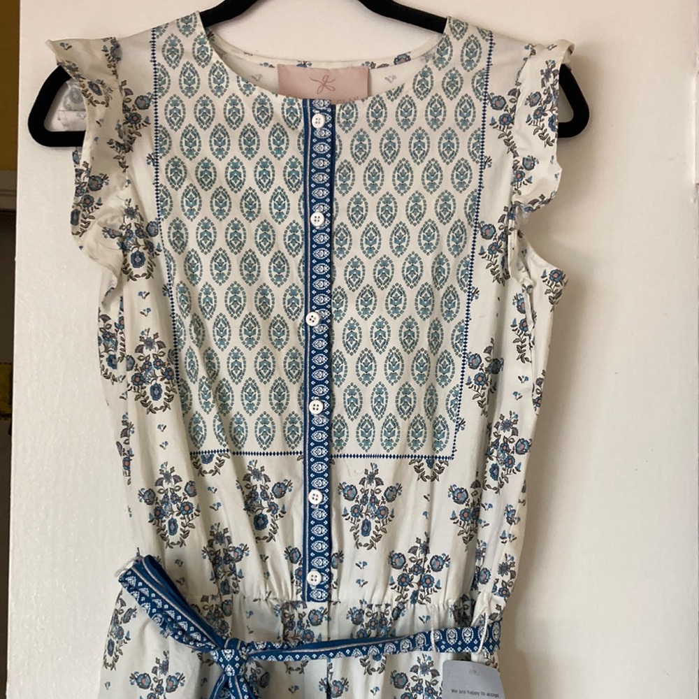 Gal Meets Glam Eden Jumpsuit Size 8 Blue Combo NWT
